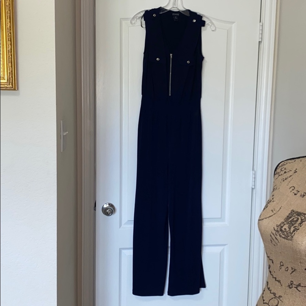 Navy blue jump suit